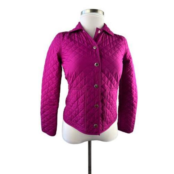 Lauren Ralph Lauren Diamond Quilted Jacket Hot Pink Fuchsia PS Petite S H14205 - Picture 10 of 10